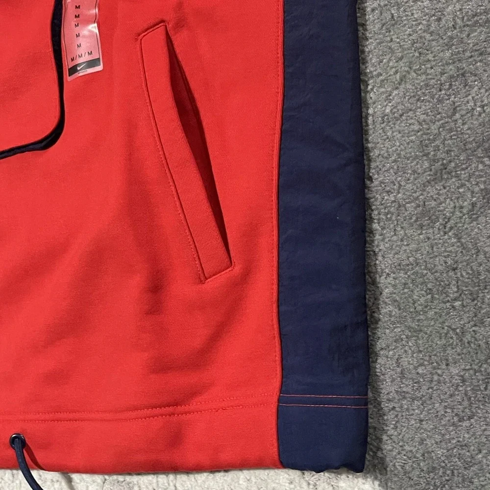 Nike Brooklyn‎ Nets Jacket Men Medium Red NBA Sweatshirt Embroidered 1/4 Zip NEW